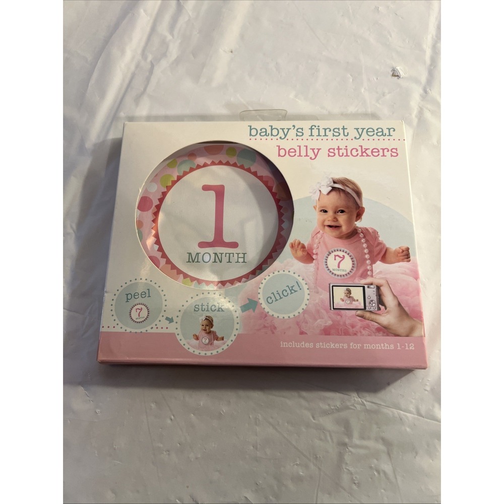 Baby's First Year Belly Stickers 1-12, Pink,Peel and Stick by Stepping Stones